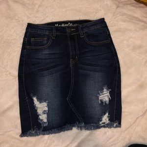 Machine nouvelle mode dark denim skirt